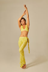 Bell Pants in Yellow Leblon Print