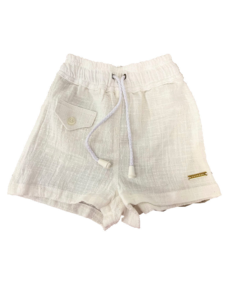 Cotton Rustic Shorts in Off White