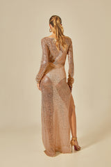 Belle Sequin Dress Gold