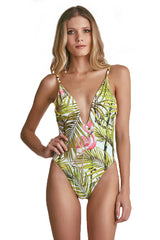 Meghan Swimsuit In Tropical Flamingo Print