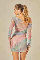 Yasmin Rainbow Sequin Dress