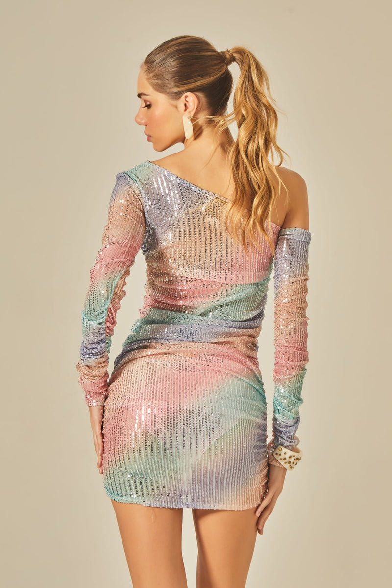 Yasmin Rainbow Sequin Dress