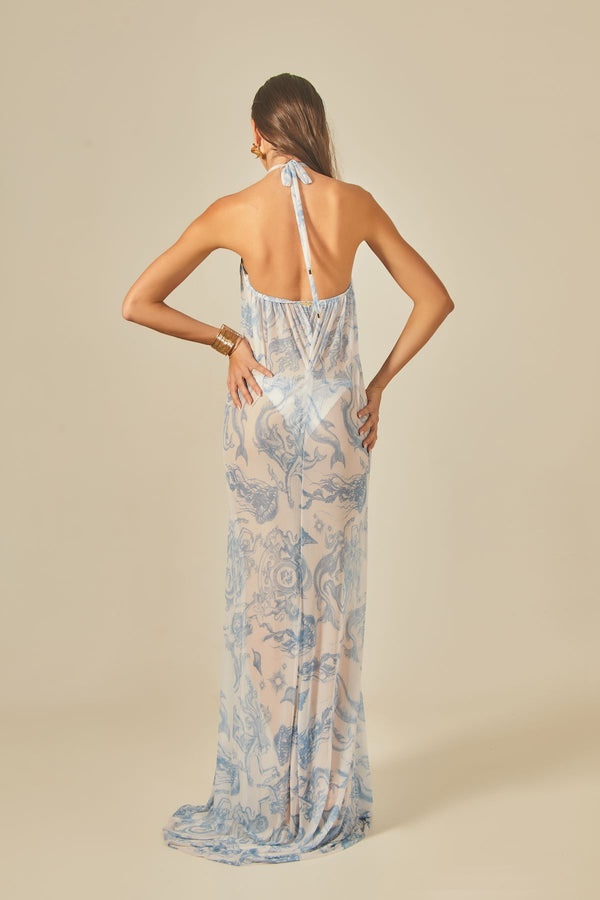 Brigitte Kaftan in Mermaid Print