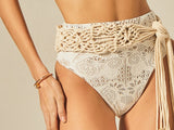 Off White Off Shoulder Lace Bikini