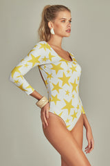 George Bodysuit in Yellow Star Print