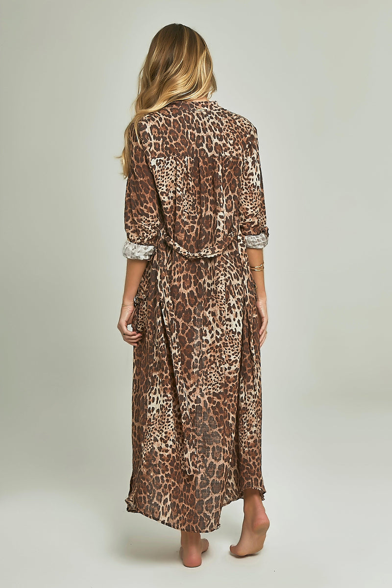 Long Safari Shirt Leopard Print - Empress Brasil International